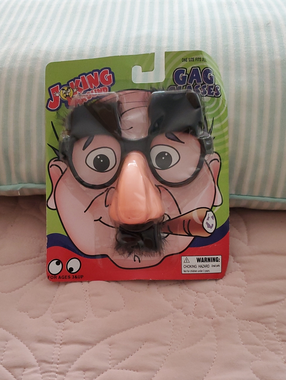 Novelty Gag Glasses with Flesh-Colored Nose and Black Frame